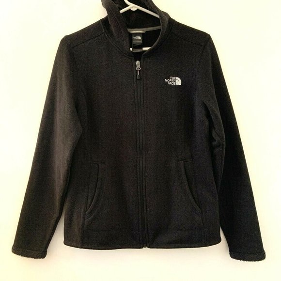 The North Face Sweaters - North Face Size Medium Womens Charcoal Knit Faux Fur Lined Zip Up Jacket